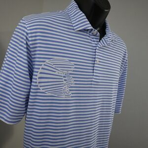 B Draddy USA "Surfer" Golf Polo Striped Pima Short Sleeve‎ Mens Size Large